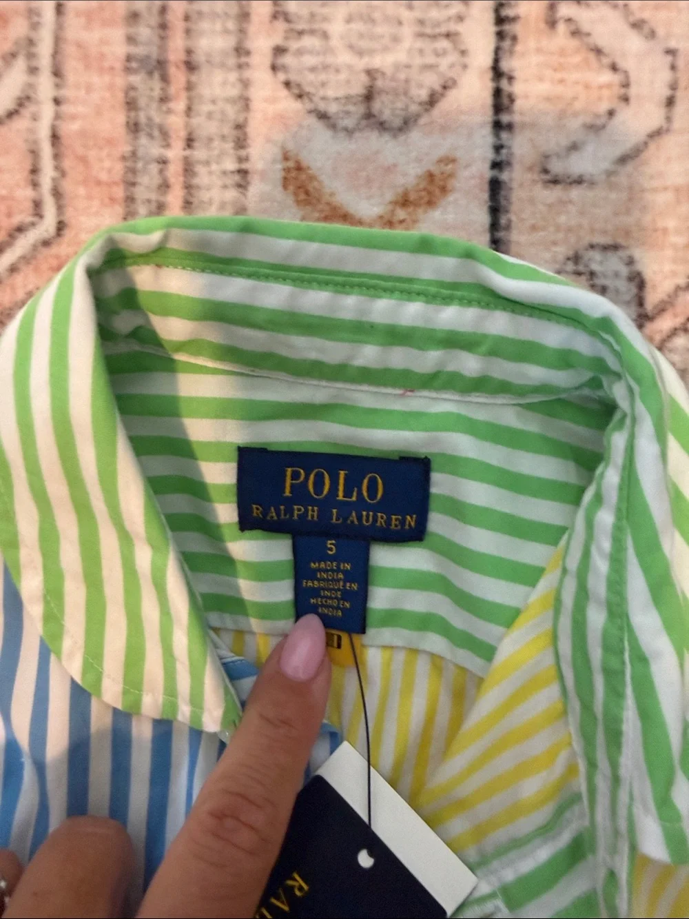 Ralph Lauren Girls' Multicolor Striped Polo Shirt Dress